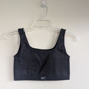 SET Active Black SculptFlex Ribbed Sports Bra - medium